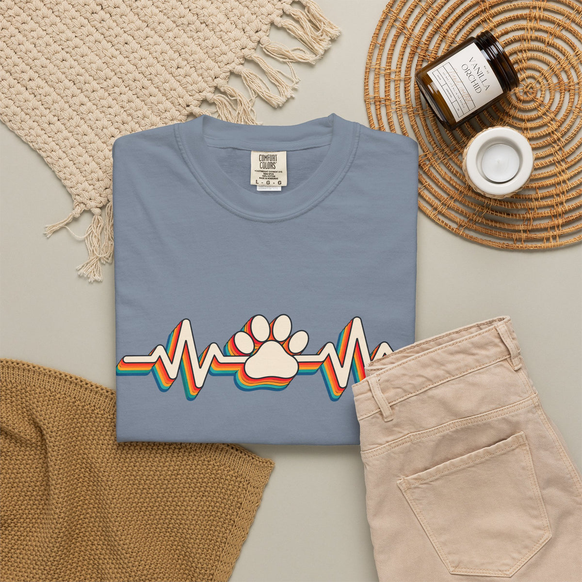 Retro Rainbow Heartbeat