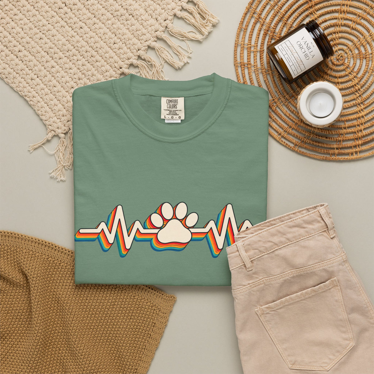 Retro Rainbow Heartbeat