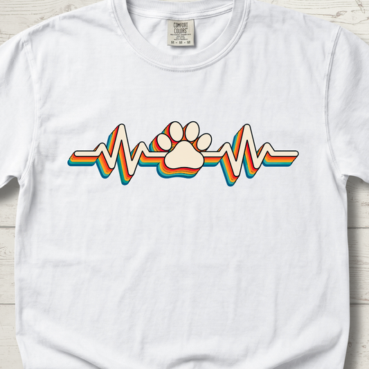 Retro Rainbow Heartbeat T-Shirt