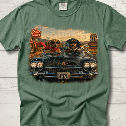 Route 66 Road Trip Tee – Vintage Washed Graphic